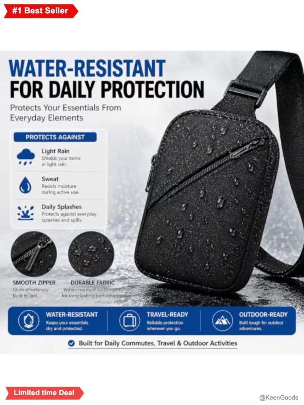 Mini Crossbody Sling Bag Men Women Small Phone Chest Bag Travel